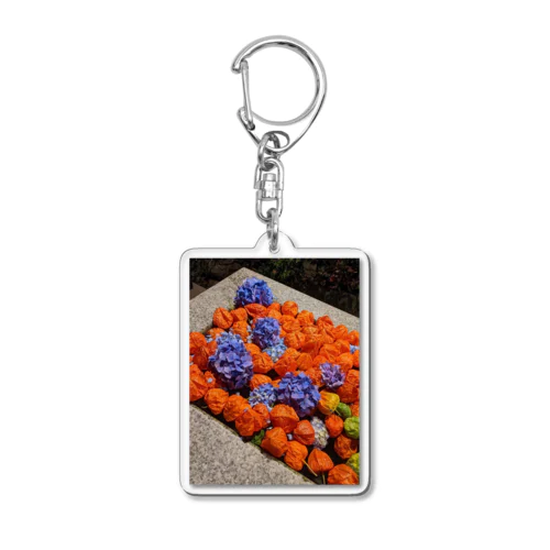 夏の花代表　紫陽花 Acrylic Key Chain