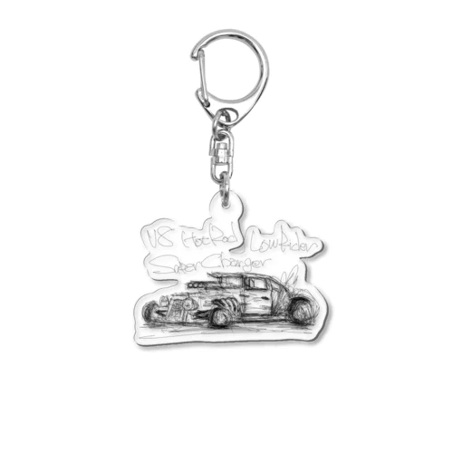 Hotrod Acrylic Key Chain