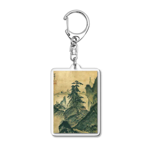 日本画：雪舟_山水図(室町時代) Acrylic Key Chain