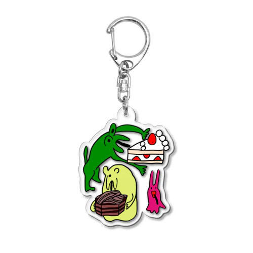 ケーキをたらふく食べたい Acrylic Key Chain