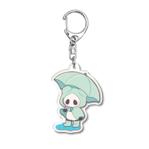 パンダと雨の日 Acrylic Key Chain