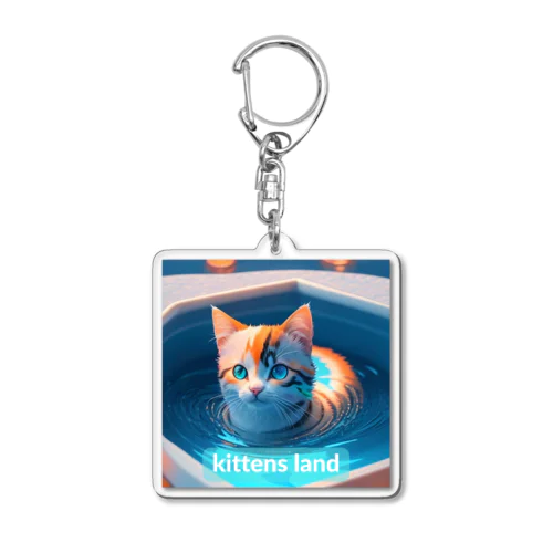 kittens x 水遊びdesignその２にゃん Acrylic Key Chain