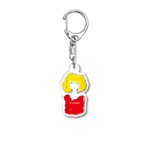 blond girl Acrylic Key Chain