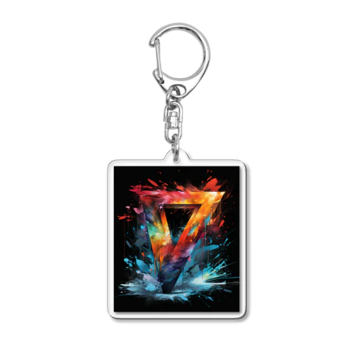 抽象画風の素敵な男の情熱 Acrylic Key Chain