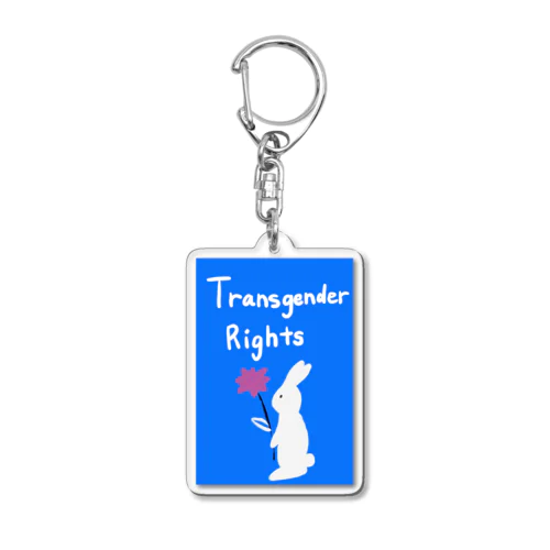 Transgender Rights Rabbit  Acrylic Key Chain
