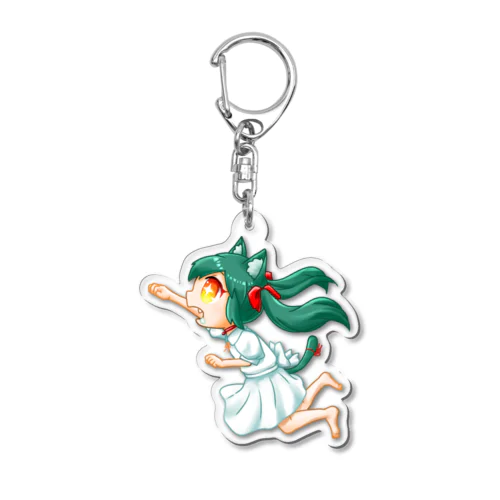 ねこ緑髪ちゃん(緑髪ちゃんズ) Acrylic Key Chain