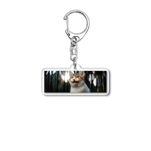 森の中で子猫がニャーン♪ Acrylic Key Chain