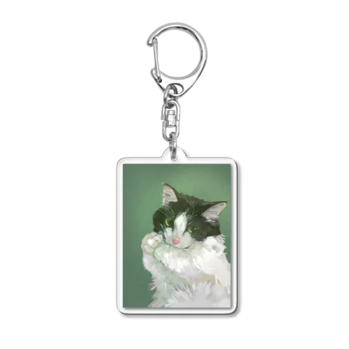 こっちを見つめて猫猫クリオ君 Acrylic Key Chain