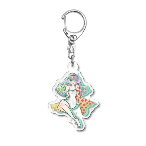 レトロガール Acrylic Key Chain