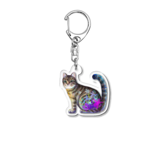 猫 キジトラ Acrylic Key Chain