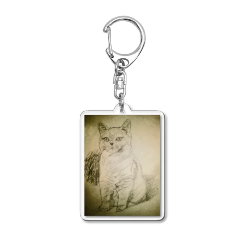 落書き、猫 Acrylic Key Chain