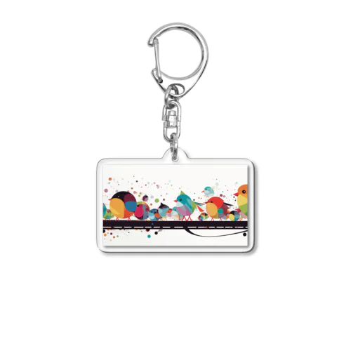 『鉄橋わたりどり』【寄付付き商品】 Acrylic Key Chain