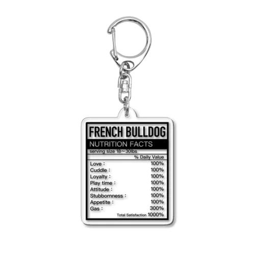 フレンチブルドッグの内容成分表です Acrylic Key Chain