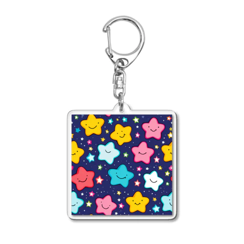 可愛いスター柄 Acrylic Key Chain