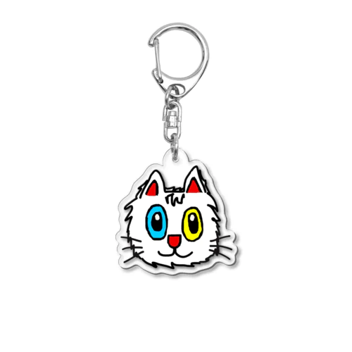 オッドアイの白猫エマメちゃんグッズ アクリルキーホルダー