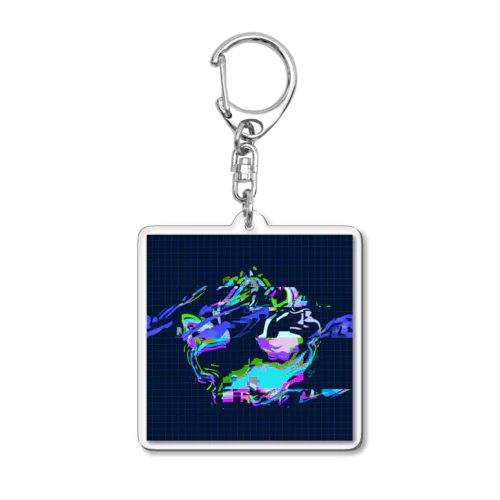 構築01_cyan Acrylic Key Chain