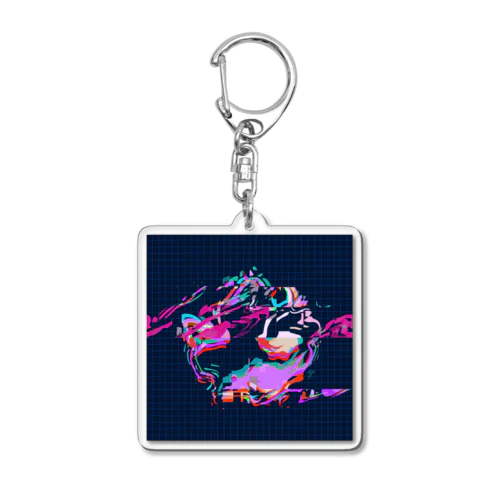 構築01_magenta Acrylic Key Chain