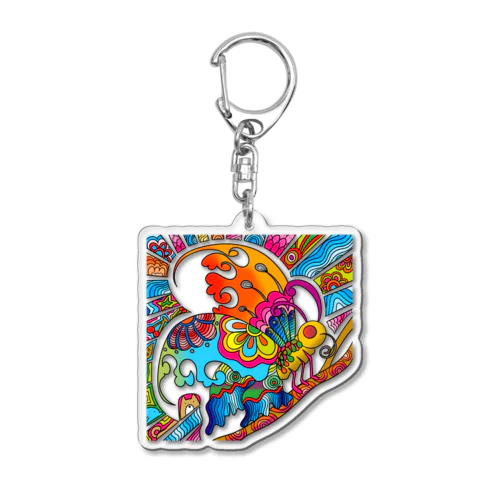 七色の蝶 Acrylic Key Chain