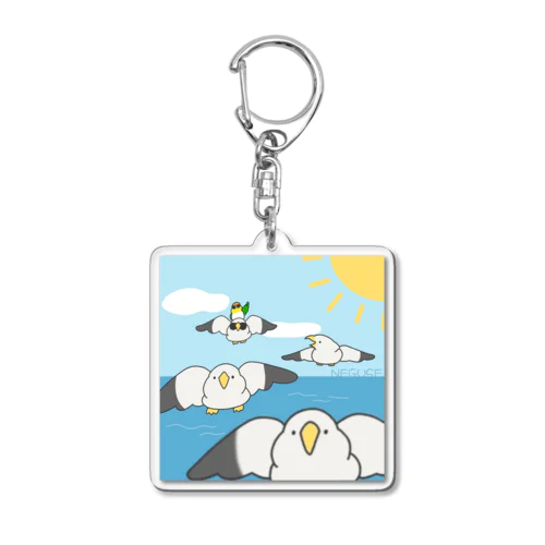 カモメとシロハラちゃん Acrylic Key Chain