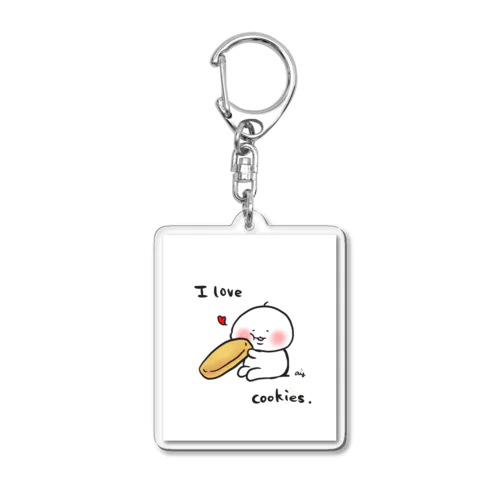 クッキーを愛でるゆこまん Acrylic Key Chain