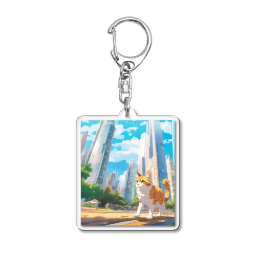 街中の猫 Acrylic Key Chain