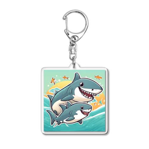 カートゥーンサメ君親子！？ Acrylic Key Chain