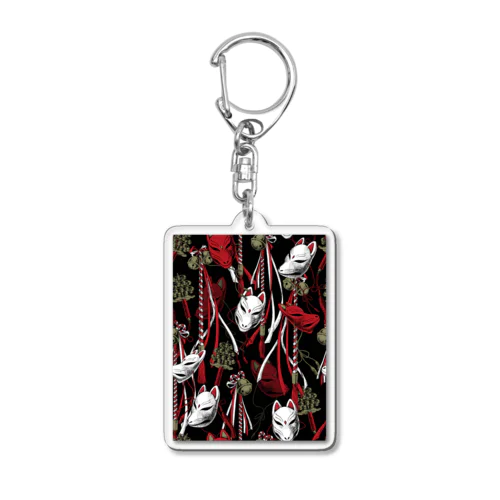 狐面祝言柄BK Acrylic Key Chain