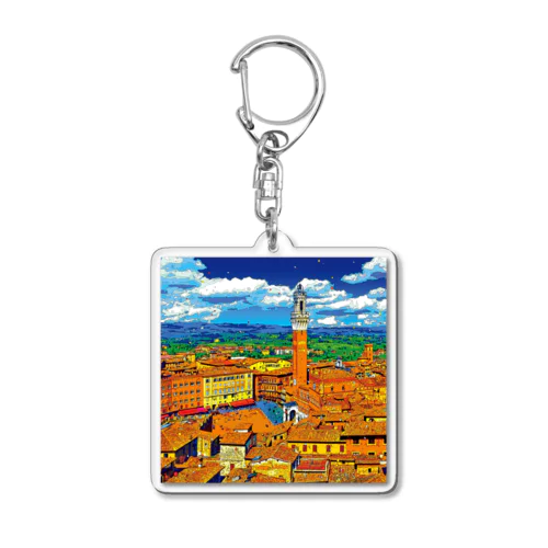 イタリア シエナの街並み Acrylic Key Chain