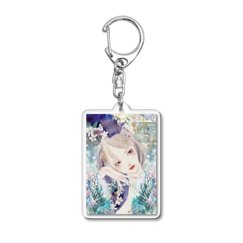 水彩少女siouxショップ オリジナルコラージュ作品 Acrylic Key Chain