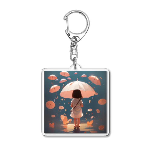 傘を持った女の子 Acrylic Key Chain