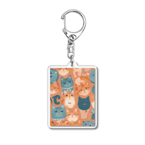 少し不思議なねこのアート Acrylic Key Chain