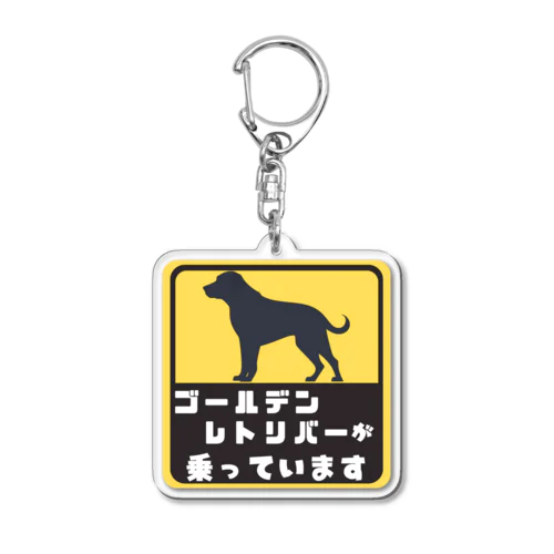 ゴールデンレトリバーが車に乗っています Acrylic Key Chain