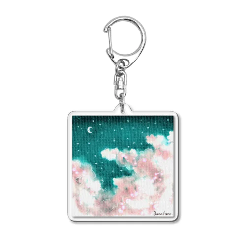 宵の空と三日月 Acrylic Key Chain