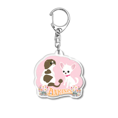 ネコ好き 猫柄 CATLES ANKINA あんこときなこ Acrylic Key Chain