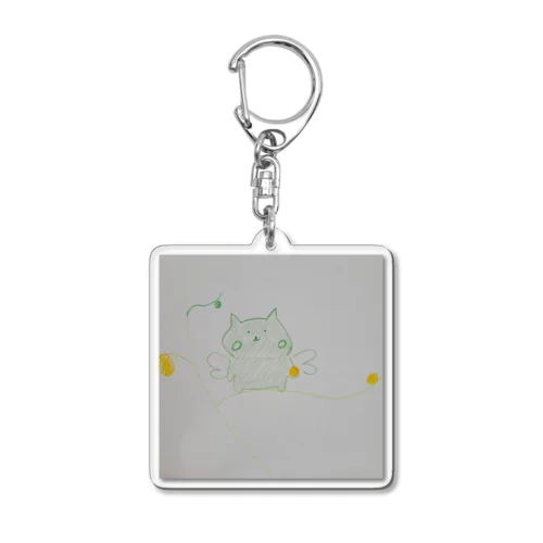 羽の生えたねこ Acrylic Key Chain