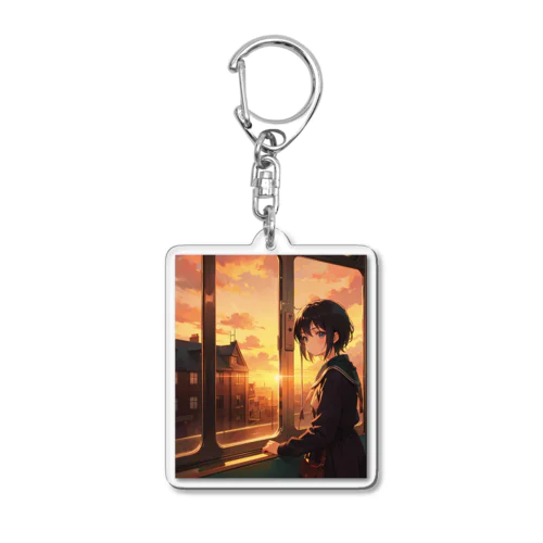 Beyond the Window Journey　〜移りかわる窓外の旅〜　　No.2 「まもなく終点　黄昏町」 Acrylic Key Chain