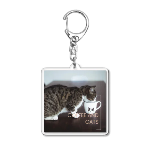 コーヒー猫 Acrylic Key Chain