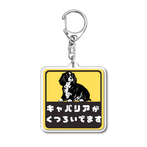 キャバリアがくつろいでます Acrylic Key Chain