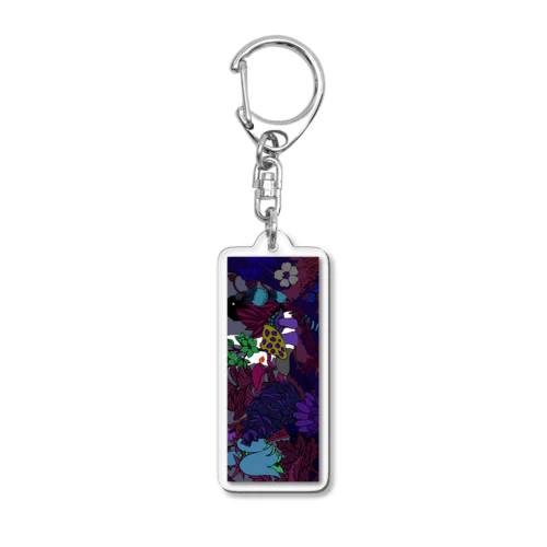 うさカラきのこキーホルダー（夜） Acrylic Key Chain