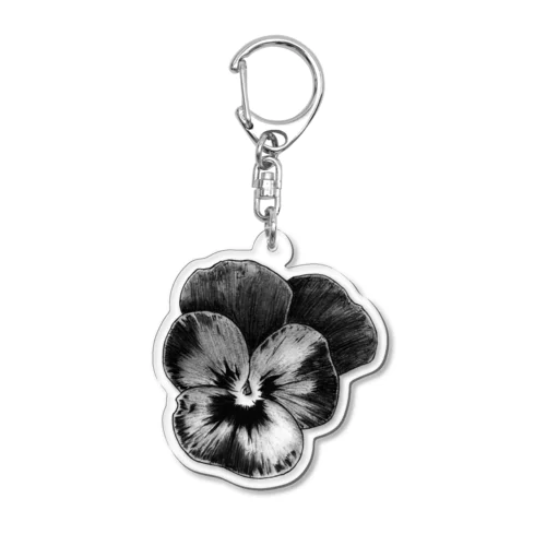 pansy(黒) Acrylic Key Chain