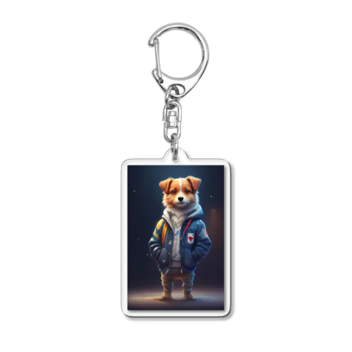 やんちゃな学生風の子犬 Acrylic Key Chain