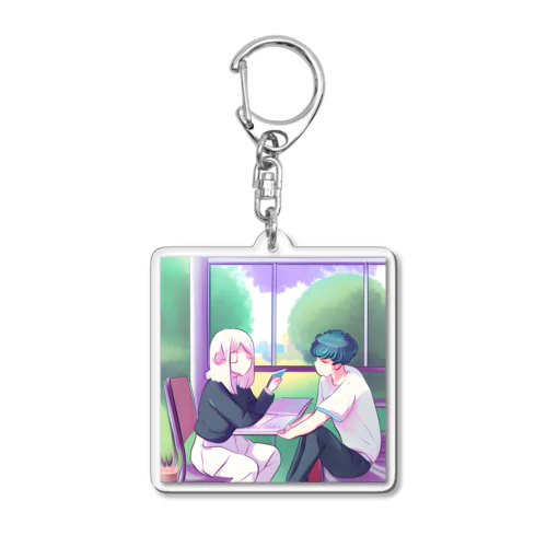 エモい大学生のカップル Acrylic Key Chain