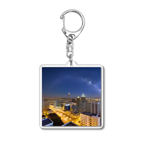 町の夜空 Acrylic Key Chain