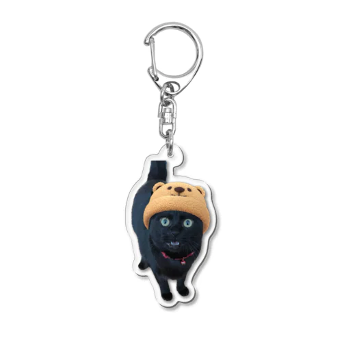 帽子を被った黒猫 Acrylic Key Chain