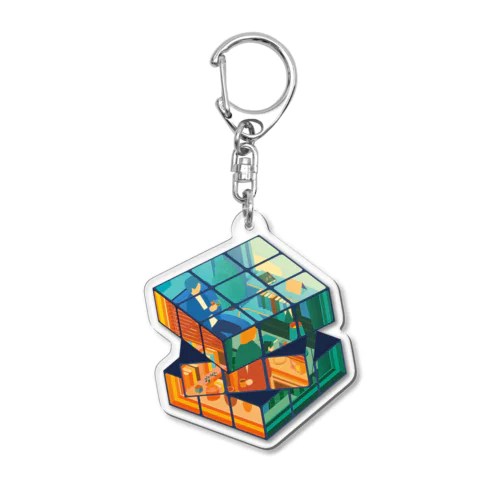 cube Acrylic Key Chain