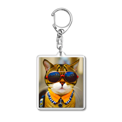 猫にサングラス Acrylic Key Chain