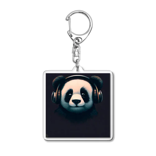 Headphones & Pandas（ヘッドホン & パンダ） Acrylic Key Chain