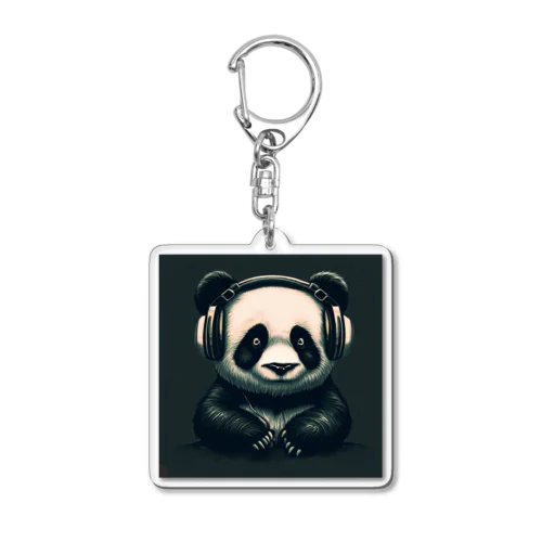 Headphones & Pandas（ヘッドホン & パンダ） Acrylic Key Chain