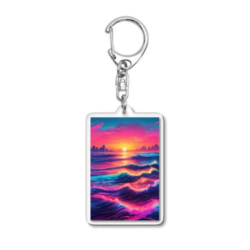 サンセットウェーブ Acrylic Key Chain