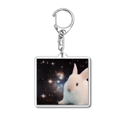 宇宙白うさぎ Acrylic Key Chain